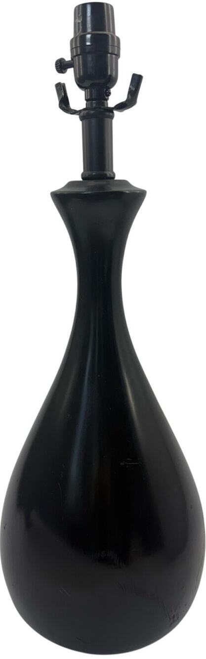 Vintage 60s Black Teardrop Table Lamp 22” Mid Century Modern Style